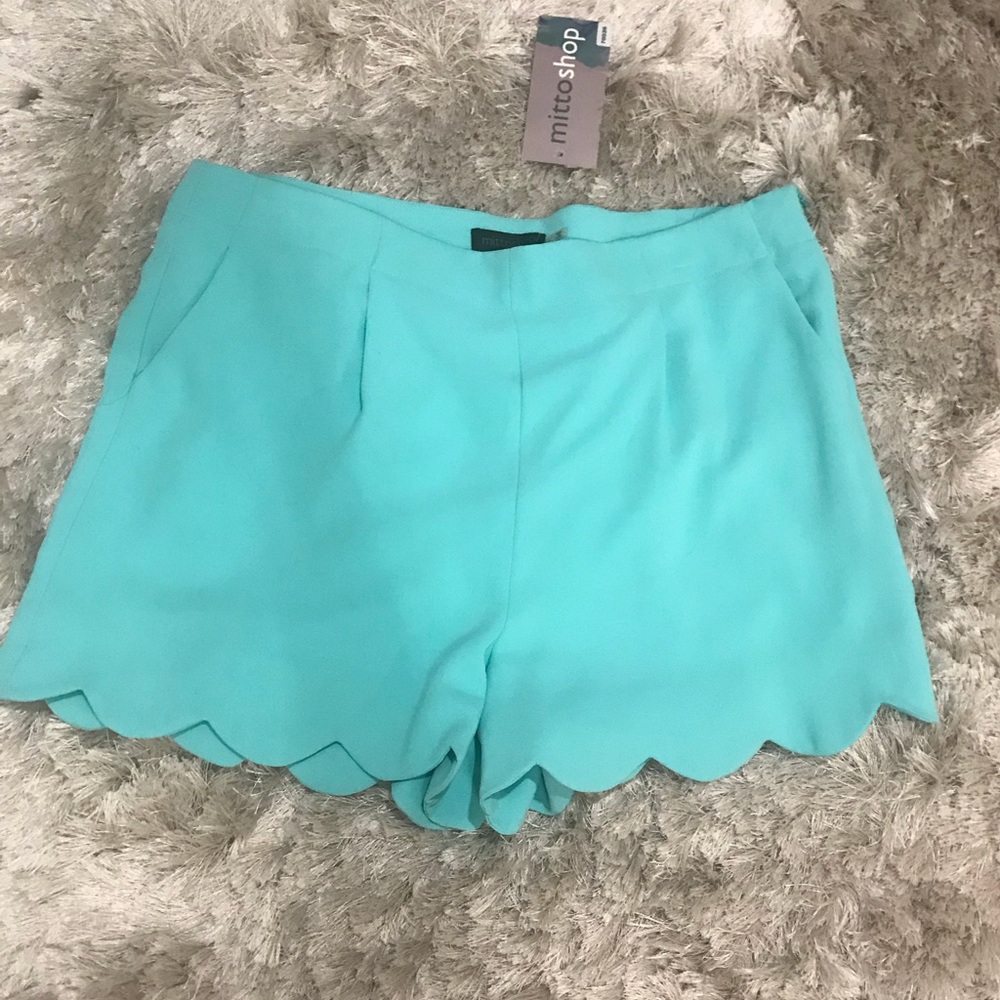 Tiffany Blue Scallop Shorts